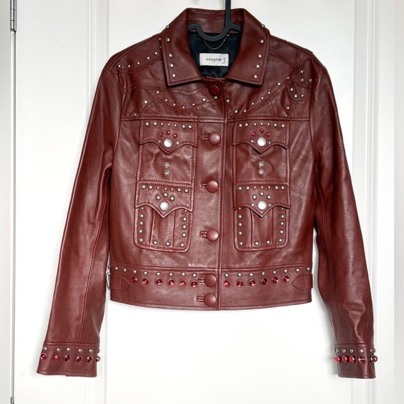 Coach 1941 Fall 2017 Runway Studded Leather Jacket Tobacco - Picture 4 of 9